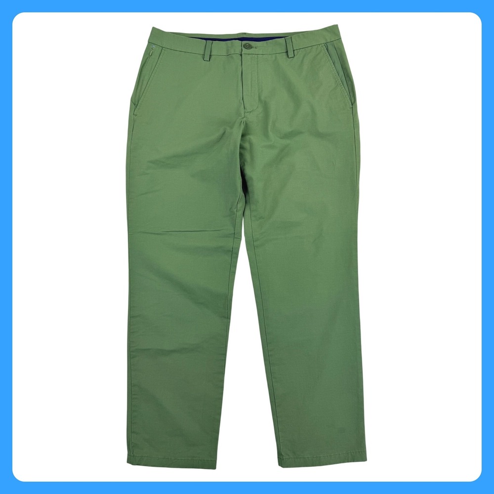 Vineyard Vines On-The-Go Pants Men 36x30 Green Cotton Blend Stretch Golf Preppy
